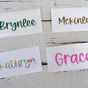 Vinyl Name Decals - Water Bottle Name Decals - Glitter Name Stickers - Script - Cursive - Tumbler Decal - Decal for Cup - Custom Vinyl Decal