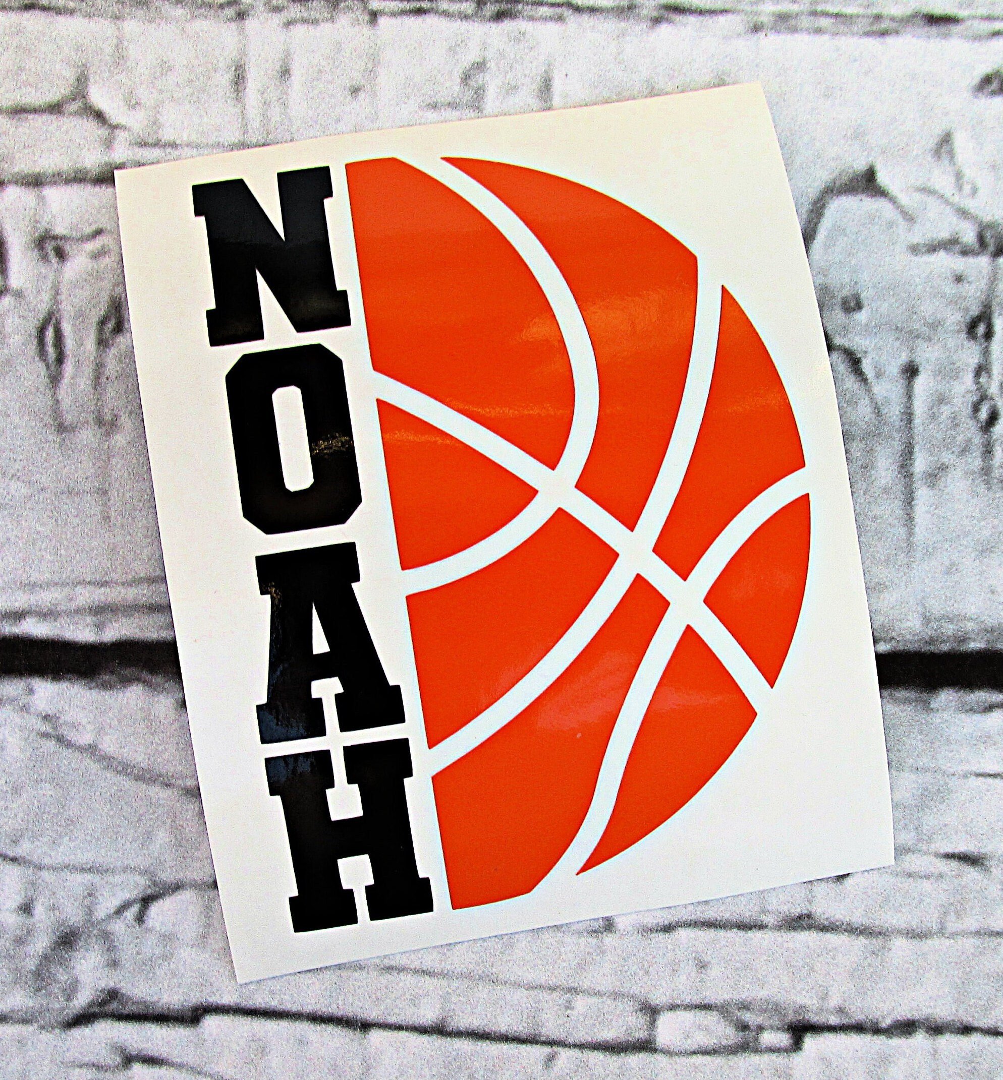 Personalized Basketball Name Decal - Custom Basketball Vinyl Decal ...