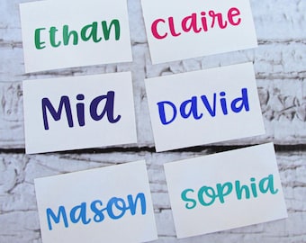 Vinyl Name Decal for Water Bottle - Tumbler Decal - Thermos Name Sticker - Back to School Name Labels for School Supplies - Lunchbox Decal