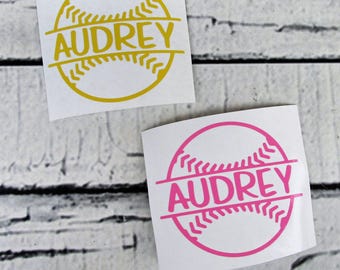 Vinyl Name Decal - Softball Decal - Softball Sticker - Water Bottle Decal - Sports Tumbler Decal - Personalized Sticker - Softball Car Decal