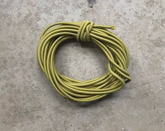 5 m rubber rope 3 mm round rubber, rubber cord green gold / 1,00 EUR per meter