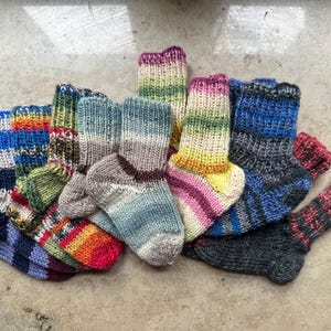 Calcetines de bebé 10 cm talla 17 - calcetines de punto calcetines de lana calcetines para niños / regalo de nacimiento, coloridos