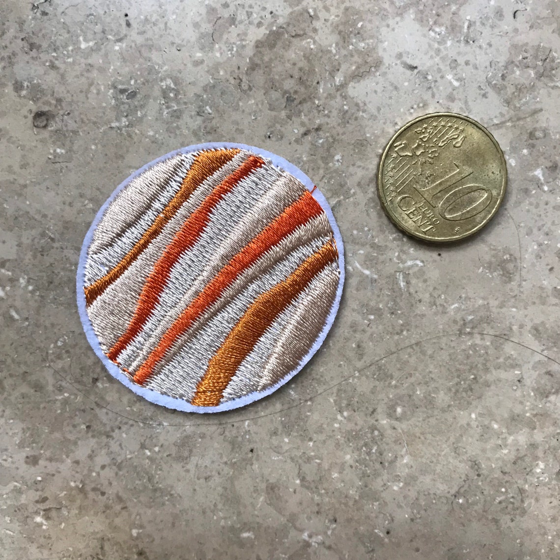 Pailletten Weltraum Aufnäher - Goldener Planet Stoffapplikation Zum Aufbügeln