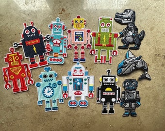 Iron on patches robot motives