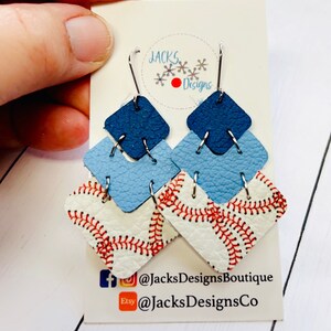 Baseball earrings, gift for baseball mom, sport earrings, little league, T-ball, dangle earrings, game day earrings, handmade, unique, fun