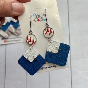 Baseball earrings, gift for baseball mom, sport earrings, little league, T-ball, dangle earrings, game day earrings, handmade, unique, fun