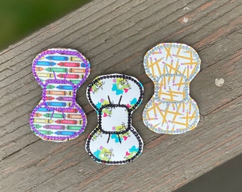 Back to School Snap Clips, Crayon & Pencil Faux Leather Hair Clips, Set of 3