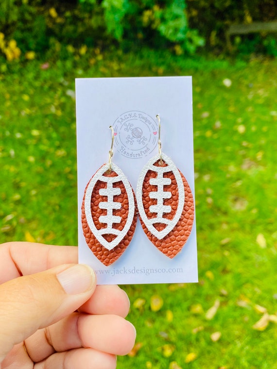 Football Earrings, Football Fan, Football Mom, Sports Earrings, Peewee Mom,  Football Gift, Football Team, Game Day, NFL Team, College Team 