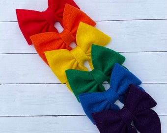 Felt Sailor Bow, Colorful Hair Clip or Headband