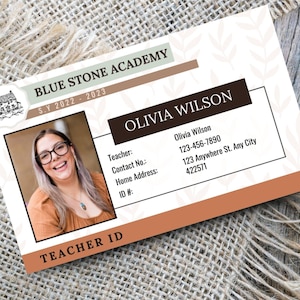 Homeschool Teacher ID- Custom Teacher ID Badge - Printable Homeschool ID Card Template - Editable Design - Easy to Use - Canva Template