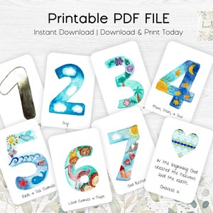 Days of Creation Flashcards, Creation Days Flash Cards, Sunday School ...