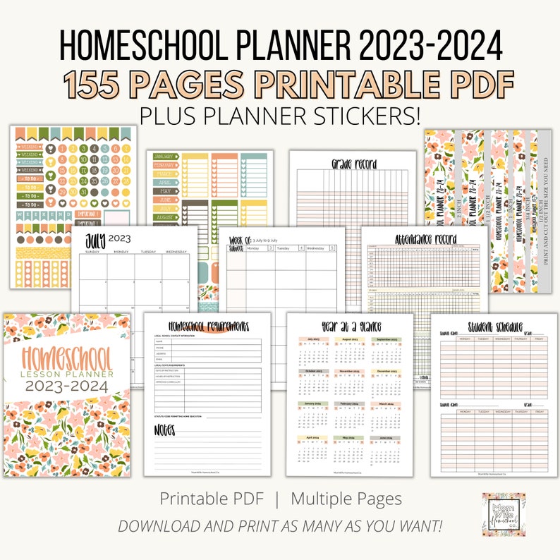Ultimate Homeschool Planner 20232024 Lesson Planner Etsy