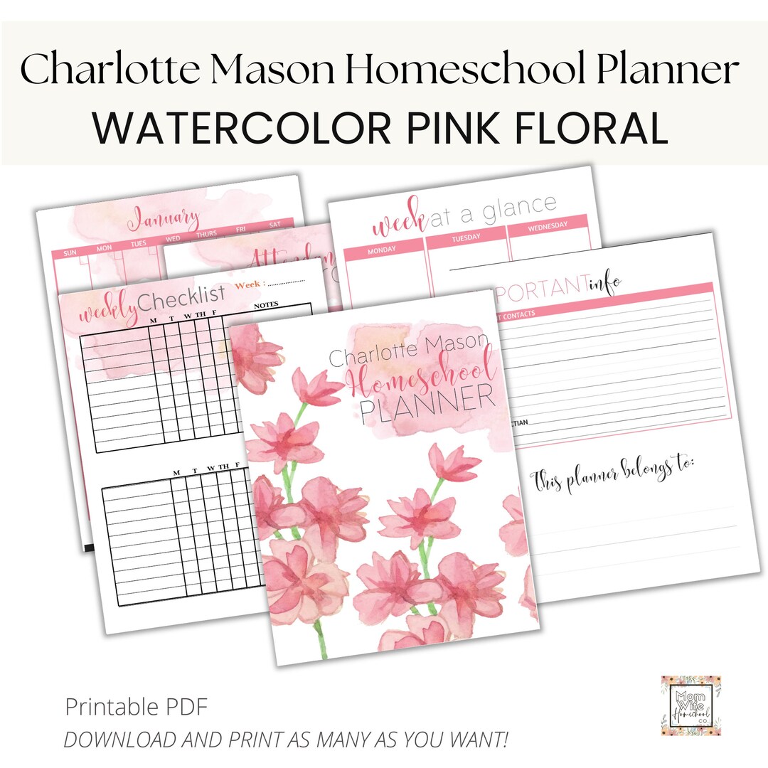 Planificador de educación en el hogar Charlotte Mason, Floral de ...