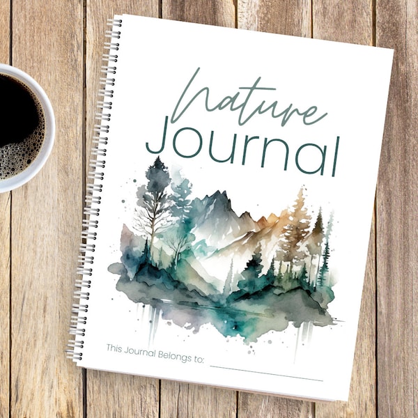 Nature Journal Cover - Mountains, Nature Study, Charlotte Mason Homeschool, Nature Logbook Cover, Printable PDF, Homeschool Resources