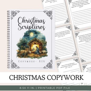 Escrituras navideñas para copiar: Hojas de trabajo de escritura a mano para la educación en casa / Charlotte Mason / Copias de la Biblia / PDF imprimible