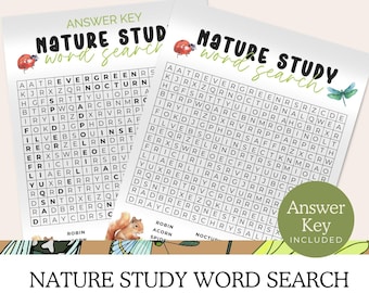 Foglio di lavoro per lo studio della natura, attività sulla natura stampabile per chi studia a casa, download immediato