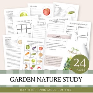 Garden Nature Study Unit,  Unit Study, Homeschool Curriculum, Homeschool Printable, Instant Download, Charlotte Mason, Gardening for Kids