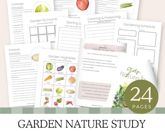 Garden Nature Study Unit,  Unit Study, Homeschool Curriculum, Homeschool Printable, Instant Download, Charlotte Mason, Gardening for Kids