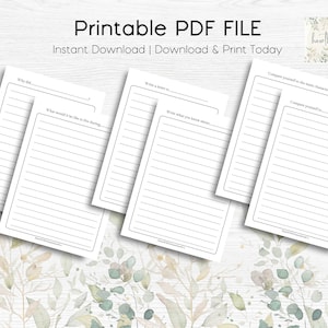 Pu&ograve; includere: File PDF stampabile con suggerimenti di scrittura per tenere un diario, scrivere lettere e confrontarsi con un personaggio principale. I suggerimenti sono: "Perch&eacute;...", "Come sarebbe vivere durante...", "Scrivi una lettera a...", "Scrivi quello che sai su...", e "Confronta te stesso con il personaggio principale..."