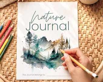 Nature Journal Cover - Mountains, Nature Study, Charlotte Mason Homeschool, Nature Logbook Cover, Printable PDF, Homeschool Resources