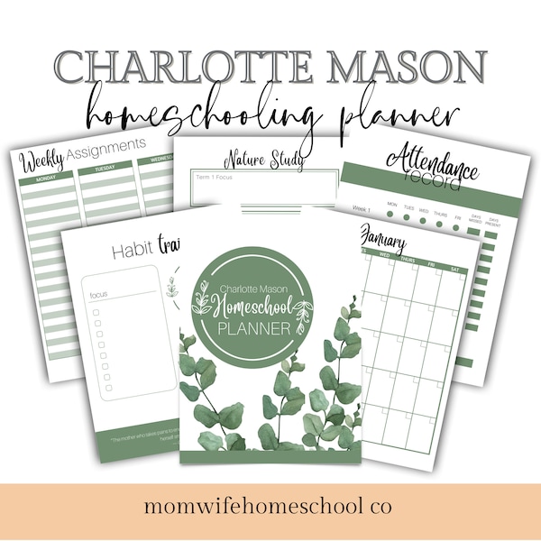 Charlotte Mason Homeschool Planner - Eucalyptus | Homeschool Planners | undated planner