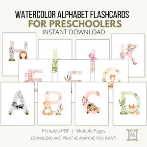 Alphabet Flashcards | ABC Flashcards l Nursery Decor l Homeschool Flashcard l classroom decor | Charlotte Mason | Preschool