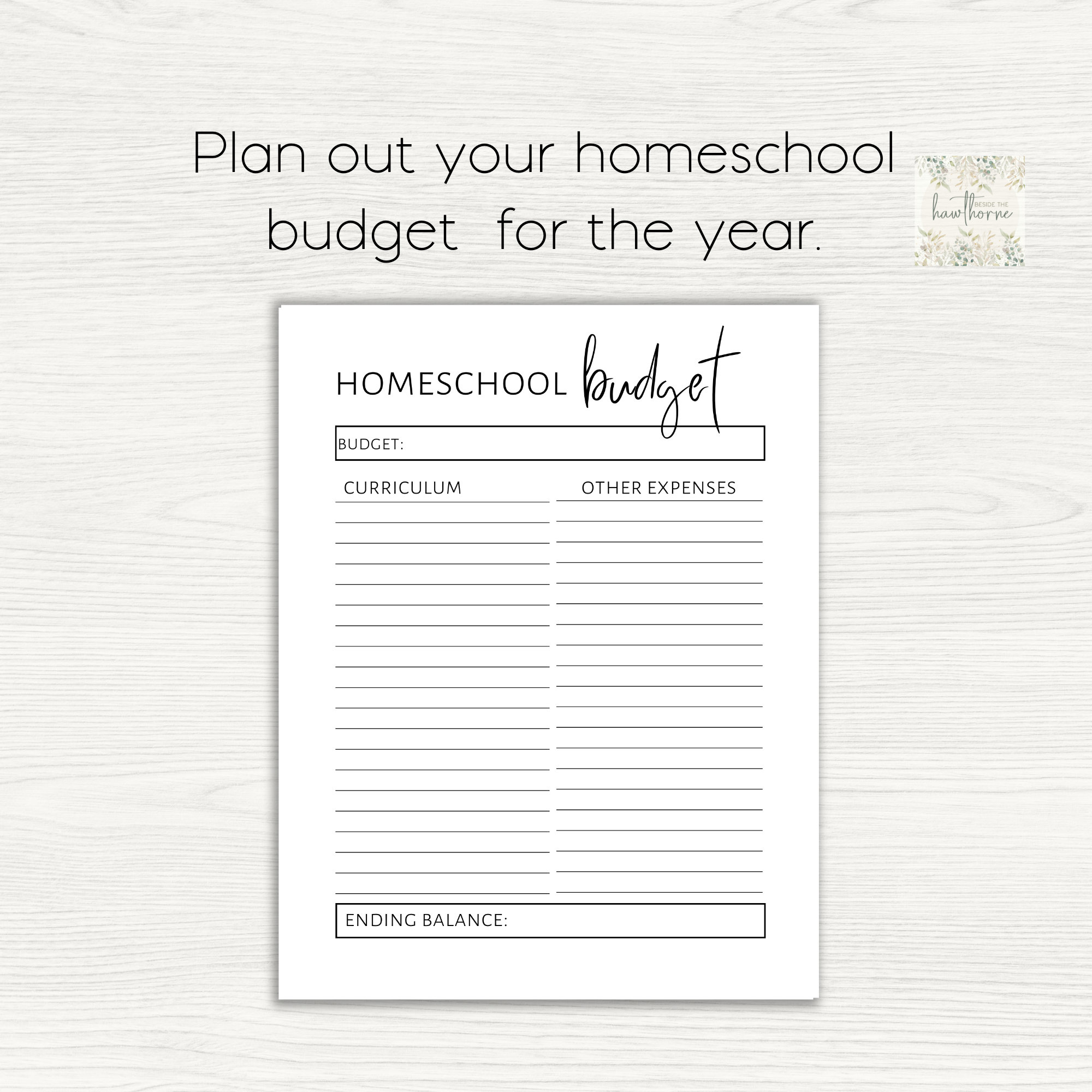 Homeschool Budget Planner, Budget Tracker Instant Download, Planner ...