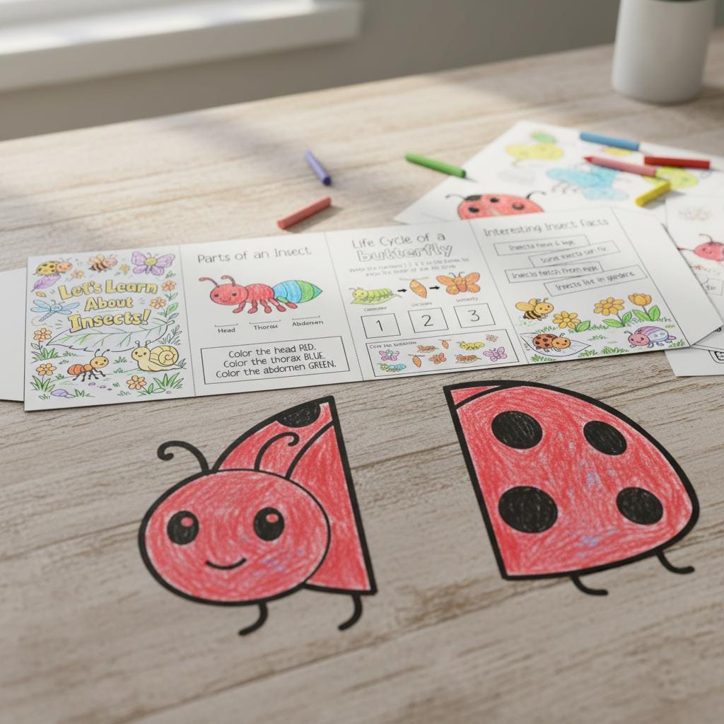 Insect Study Accordion Book | Printable Bug Activity for Kids ...