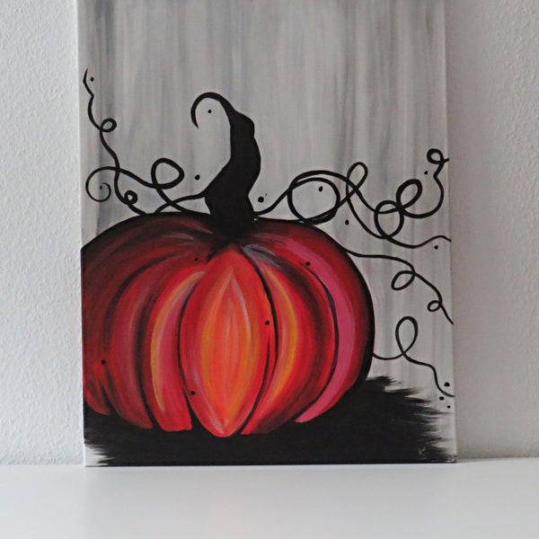 Herbstbild...Kürbis...Pumkin...Acrylbild...Dekoration...Wandbild...Geschenke...Geburtstag...Wohnen...Leben...Halloween...Kinderzimmer...