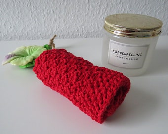Dishcloth... Washcloth... Duster... Kitchen... Dwell... Gifts... Cotton... sustainable... Women... Men... Knit... Pattern... red