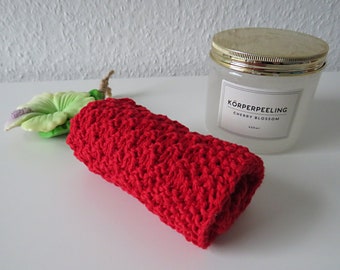 Spültuch...Waschlappen...Staubtuch...Küche...Wohnen...Geschenke...Baumwolle...nachhaltig...Frauen...Männer...Stricken...Muster...rot