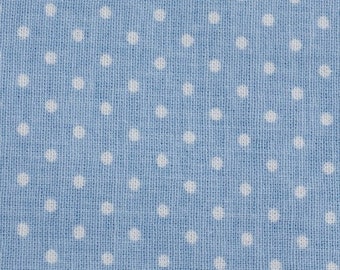 Fabric cotton light blue dotted small Nähhimmel