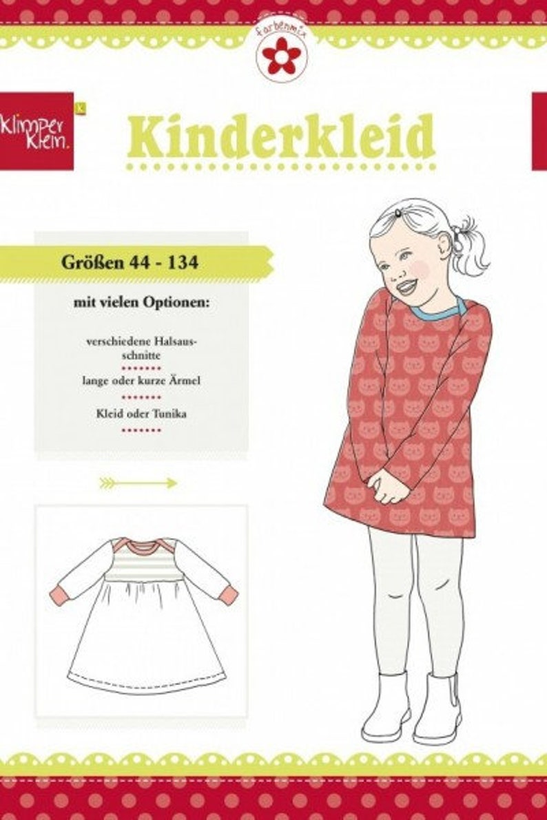 Schnittmuster Kinderkleid Klimperklein Mädchen 1 - изображение. 