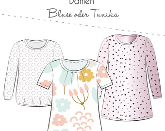 Sewing pattern Fennja tunic blouse blouse shirt women's thread beetle