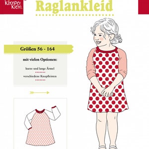 Sewing pattern raglan dress Klimperklein girl