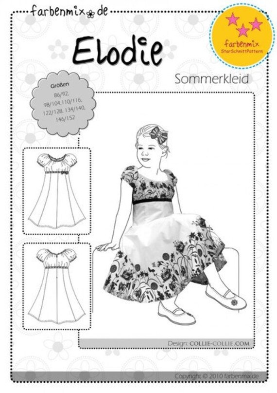 Schnittmuster Elodie Kleid Farbenmix Etsy