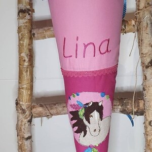Schultüte Zuckertüte 70cm  Mädchen Pferd rosa