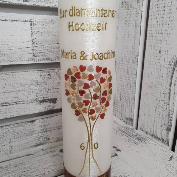 Kerze zur Diamanten Hochzeit