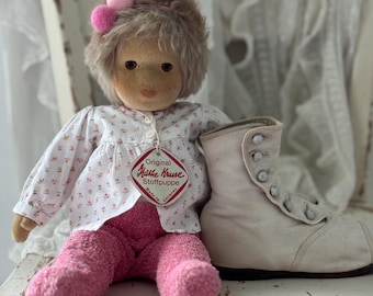 RARE FIND! Sweet vintage Käthe Kruse rag doll "Mummelchen" in Waldorf style with original clothing and tags | 1 piece | Germany ±1980