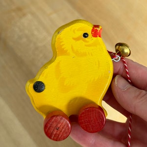 RARE Vintage wooden toy chickens ducks chicks on wheels rotary animal Orig. GECEVO and FÜLEK 1 piece per purchase Erzgebirge Germany 1950 image 7