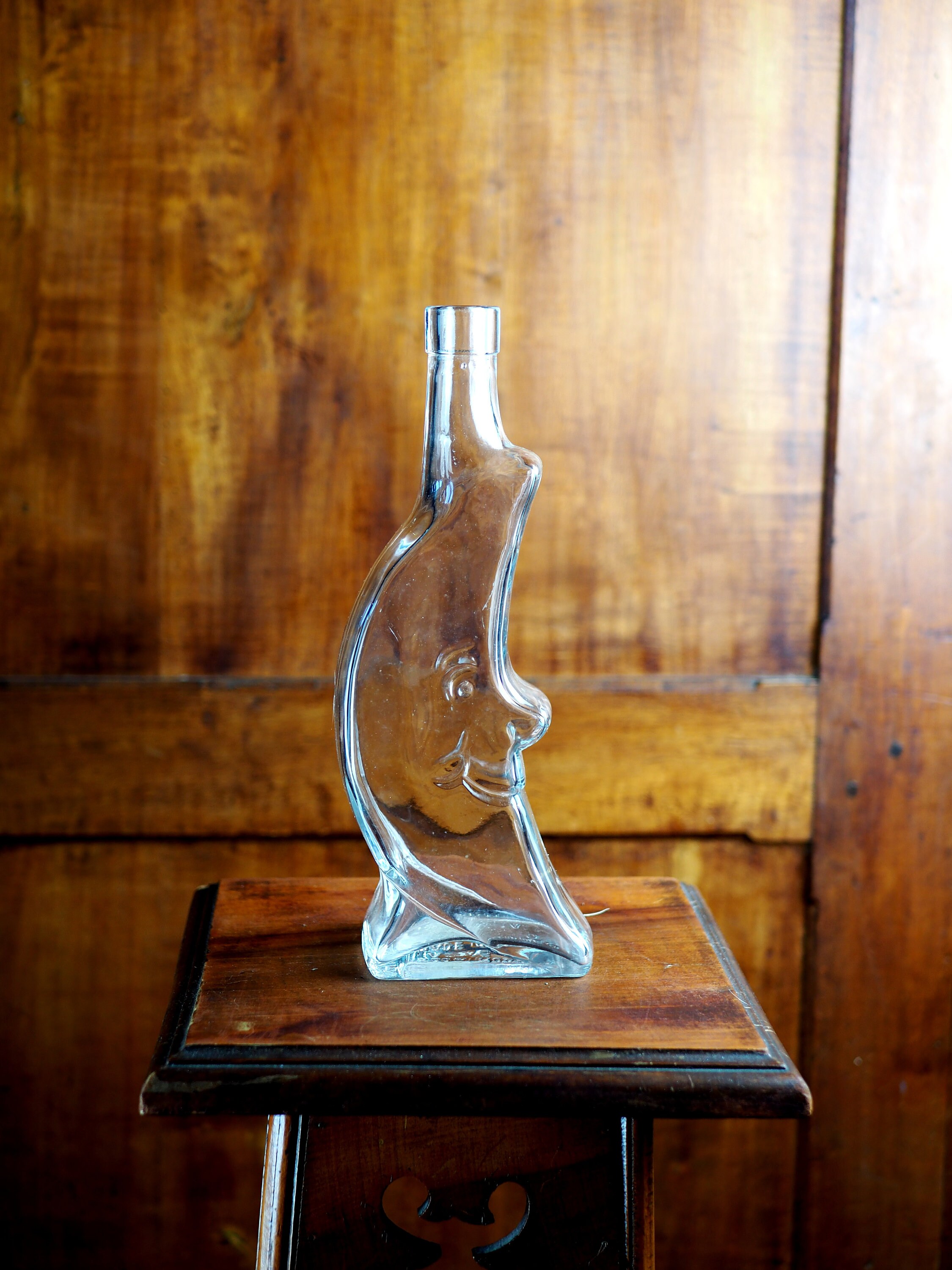 Bouteille à Forme de Croissant Lune/Homme Dans La - Vetreria Etrusca Années 70