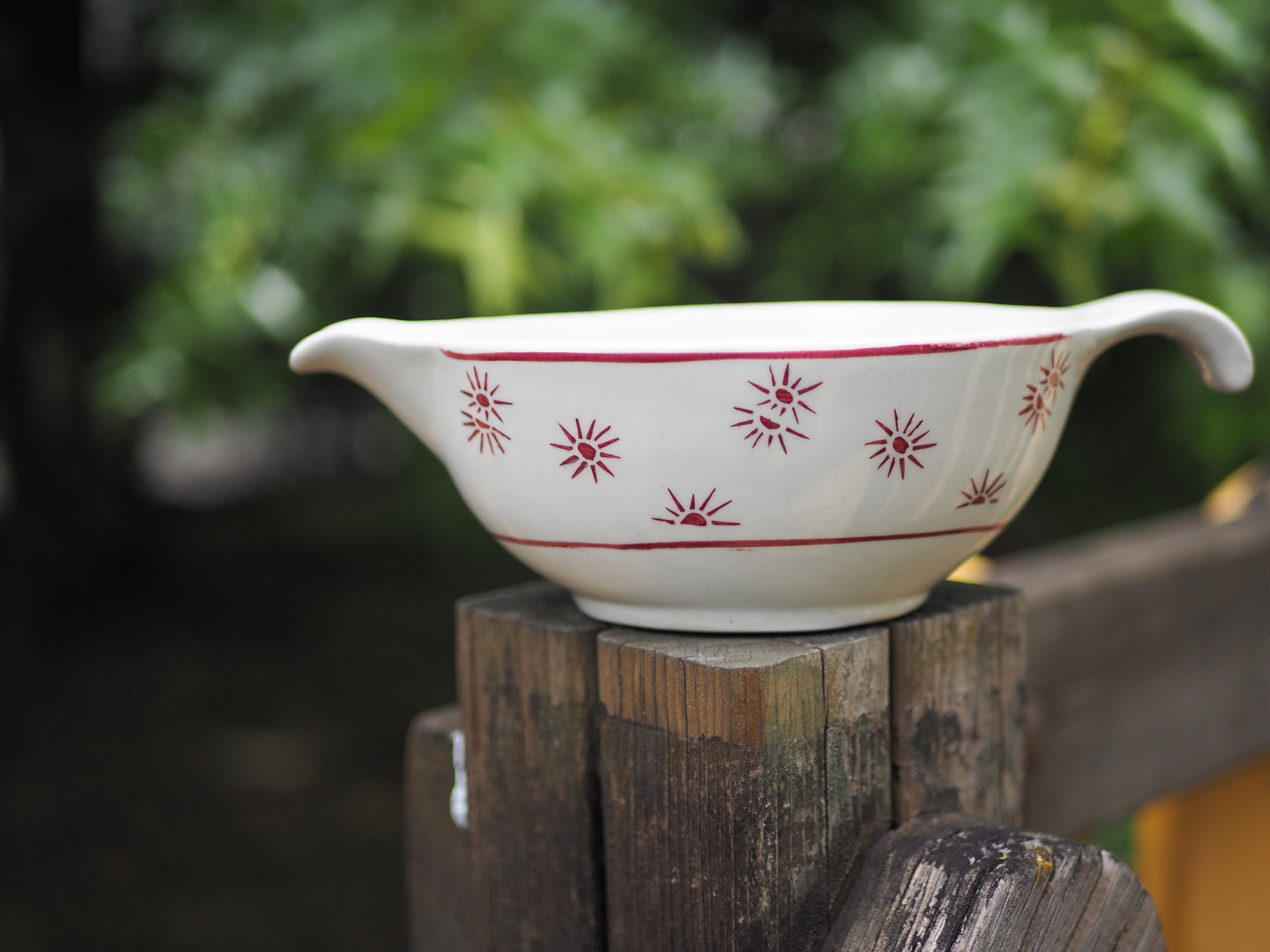 Saucier à Motifs d'étoiles | ou Petits Soleils - Digoin/Sarreguemines Modèle André Années 50