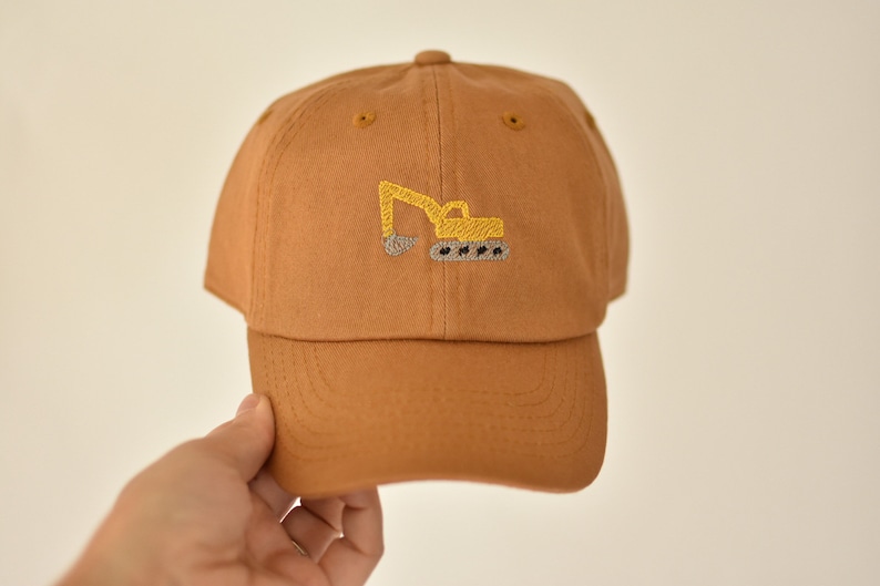 Construction Truck Baseball Cap Toddler Construction hat Kids Construction hat Excavator baseball cap kids baseball cap toddler image 3