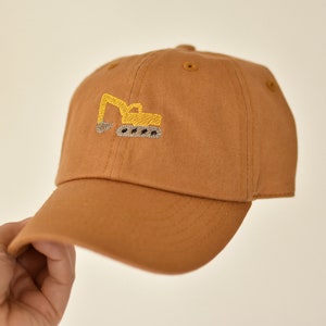 Construction Truck Baseball Cap Toddler Construction hat Kids Construction hat Excavator baseball cap kids baseball cap toddler image 4