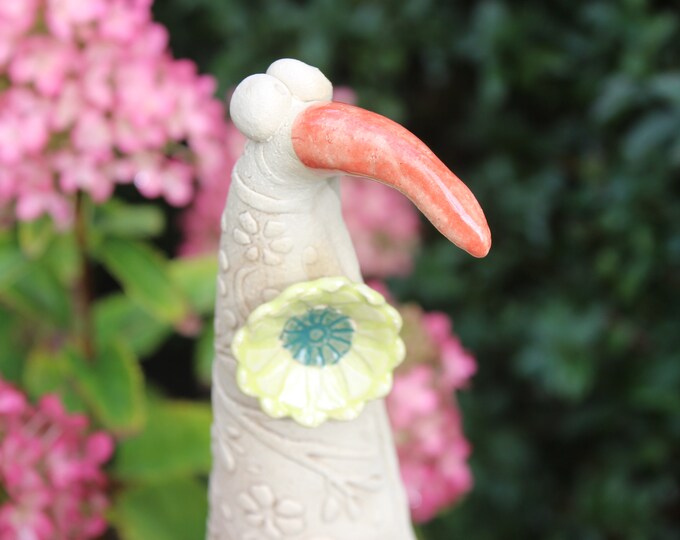 Fröhliches, blaugrünes Eisvogelpaar/ Gartendeko/ Keramikvögel