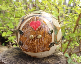 Elf house, garden ball, garden decoration, garden ceramics