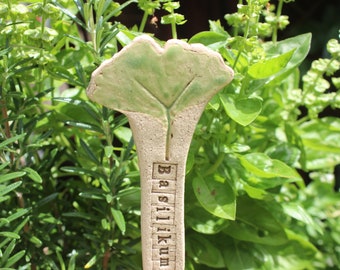 Herb sign basil, garden stake, garden decoration, sign