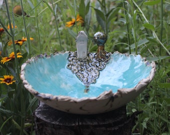 Bird bath, bird bath, bird bathtub, garden ceramics, garden decoration