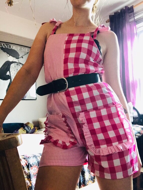 pink gingham playsuit
