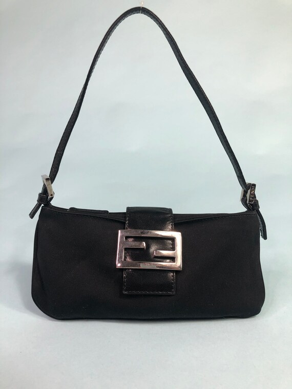 Fendi mini black baguette handbag